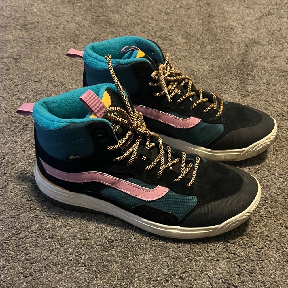 Vans Ultra Range MTE High-Top Sneakers - Black, Pink, and Teal